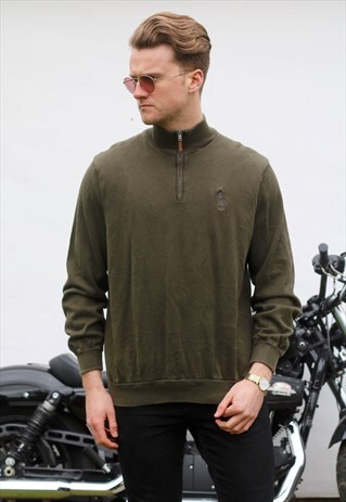 RALPH LAUREN POLO KNITTED 1/4 ZIP JUMPER