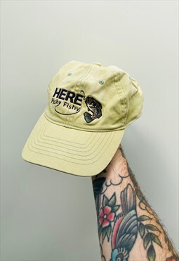 Vintage 90s Fishing Embroidered Hat Cap