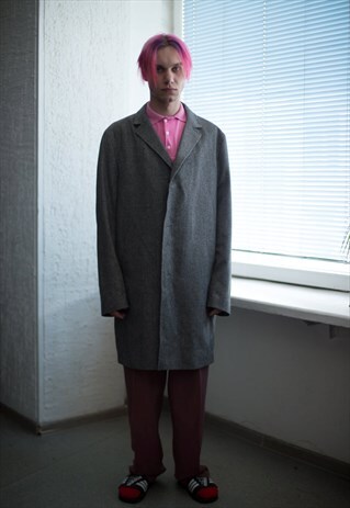 VINTAGE 90'S GREY WOOL COAT