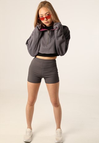 VINTAGE CHAMPION CROPPED 1/4 ZIP SWEATSHIRT