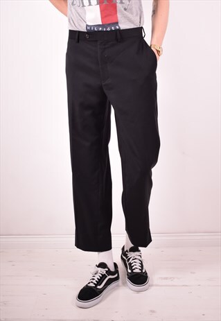 RALPH LAUREN MENS VINTAGE TROUSERS W38 L30 BLACK 90S