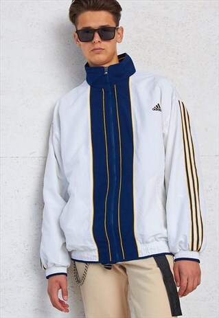 VINTAGE WHITE ADIDAS TRACK JACKET