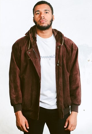 VINTAGE HOODED SUEDE JACKET