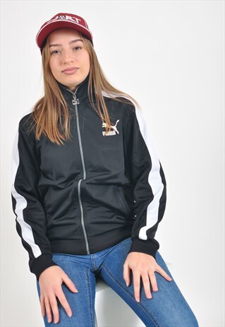 VINTAGE PUMA TRACK JACKET IN BLACK