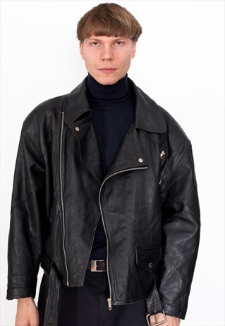 VINTAGE 80S LEATHER MOTORCYCLE JACKET ID:1707