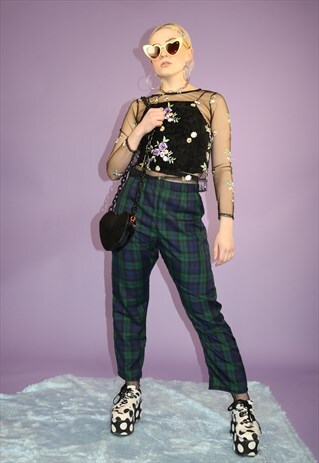DREAMING GREEN & BLUE TARTAN CHECK TROUSERS