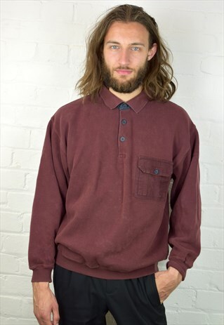 VINTAGE 90'S 1/4 BUTTON SWEATSHIRT