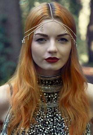 SILVER HEADCHAIN, HEADCHAIN, BOHO HAIR, FESTIVAL HAIR