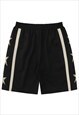 STAR PRINT BOARD SHORTS PREMIUM SPORT PANTS IN BLACK