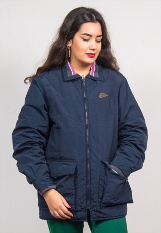 NIKE VINTAGE 90'S NAVY BLUE LIGHTLY PADDED JACKET
