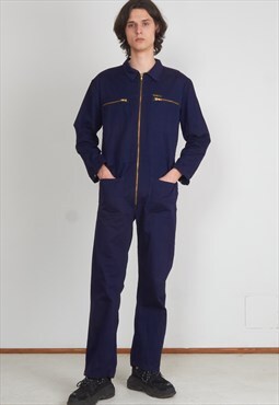 Vintage Navy Workwear One-Piece Coverall