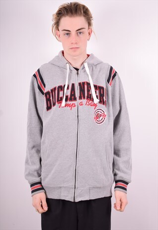 NFL MENS VINTAGE HOODIE JACKET LARGE GREY 90'S