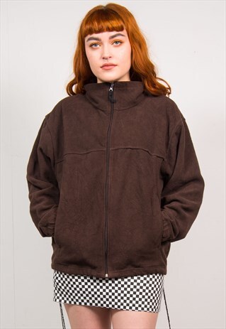 VINTAGE 90'S DARK BROWN FLEECE JACKET