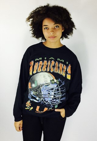 VINTAGE 80S USA NFL MIAMI HURRICANES SWEATSHIRT