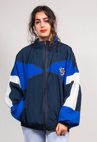 VINTAGE 90'S BLUE SHELLSUIT TRACKSUIT JACKET