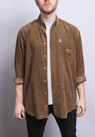 VINTAGE LOONEY TUNES CORDUROY SHIRT BROWN