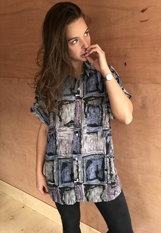 PATTERNED OVERSIZED RETRO VINTAGE UNISEX FESTIVAL SHIRT