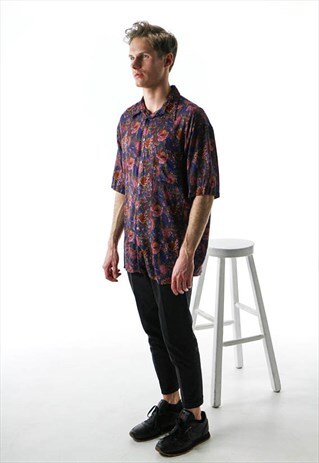 FLORAL MEN SHIRT / SHORT SLEEVE BUTTON UP