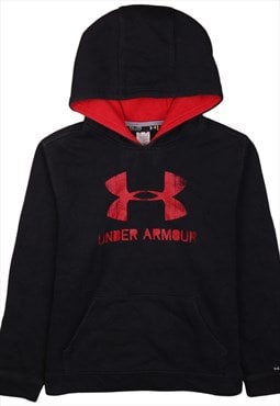 Vintage 90's Under Armour Hoodie Pullover Spellout Black