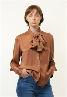 Seta Beige Buttons Up Blouse Shirt Oversized Blouse 4203