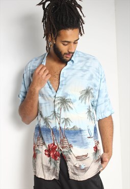 Vintage Crazy Patterned Hawaiian Shirt Multi