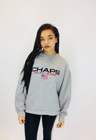 OVERSIZED RALPH LAUREN CHAPS USA EMBROIDERED SWEATSHIRT