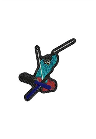 EMBROIDERED MOUNTAIN SKIER IRON ON PATCH / SEW ON PATCH
