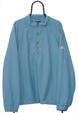 Vintage Adidas Blue Pullover Windbreaker Jacket Mens