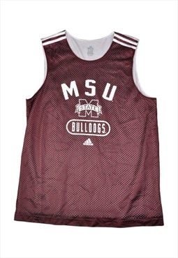 Vintage Adidas MSU Bulldogs Vest Jersey Burgundy Medium