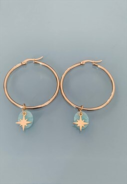 Star hoop earrings gift idea for women