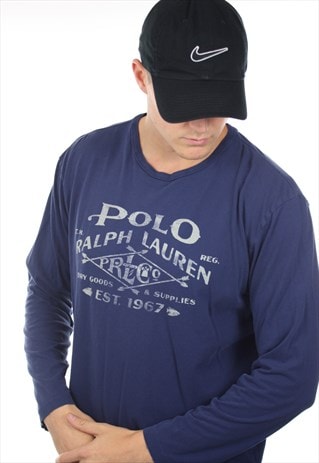VINTAGE RALPH LAUREN GRAPHIC LONG SLEEVE T SHIRT TEE