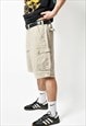 MEN'S VINTAGE CARGO SHORTS BEIGE TOURIST SAFARI SUMMER MEN