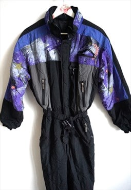 Vintage Onepiece Skiing Ski Suit Overall Jumpsuit Jacket