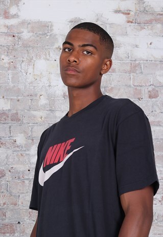 VINTAGE NIKE LOGO T-SHIRT BLACK RED WHITE