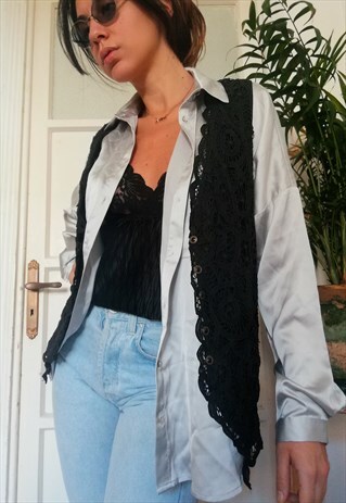 VINTAGE 80'S EMBROIDERED VEST