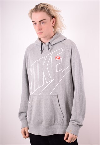NIKE MENS VINTAGE HOODIE JUMPER XL GREY 90S