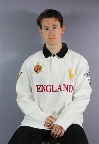 VINTAGE POLO RALPH LAUREN CHALLENGE CUP RUGBY POLO SHIRT IN
