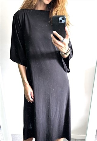 BOHO BLACK MAXI LOOSE DRESS - XXL / XXL / ONE SIZE PLUS 