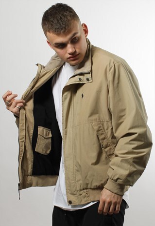 VINTAGE POLO RALPH LAUREN BEIGE BOMBER JACKET
