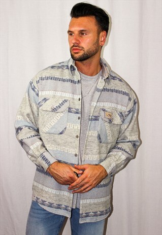 VINTAGE GEO-TRIBAL PATTERNED OVERSHIRT