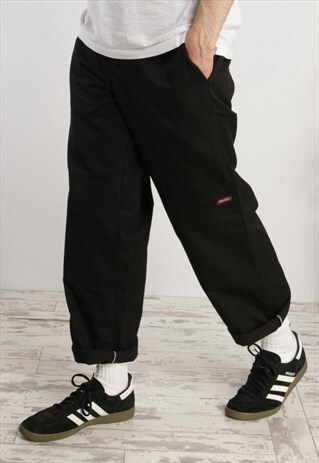 DICKIES DOUBLE KNEE SKATER TROUSERS IN BLACK