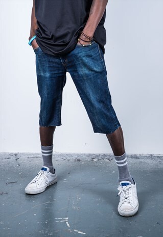 LEVI'S VINTAGE 1990S BLUE DENIM CUT OFF SHORTS