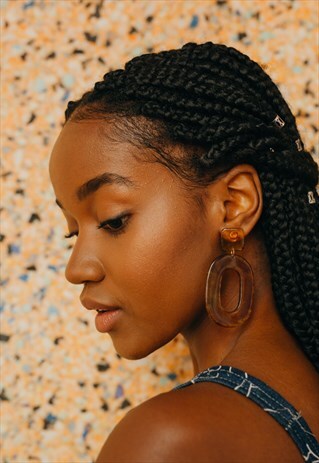 TORTOISESHELL OVAL EARRINGS