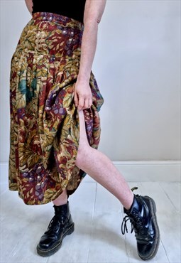 Vintage 90's Drop Waist Silky Pocket Midi Skirt