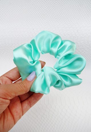 MINT GREEN SATIN HAIR BAND SCRUNCHIE