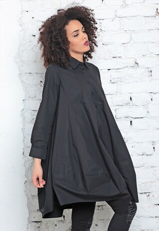 BALLOON DRESS, KNEE LENGTH DRESS, LOOSE DRESS, TENT DRESS