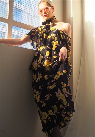 VINTAGE REVIVAL 1970'S FLORAL MIDI DRESS