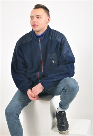 VINTAGE FLEECE TRACK JACKET IN BLUE