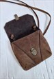 VINTAGE 90'S BROWN SMALL LEATHER POUCH BAG