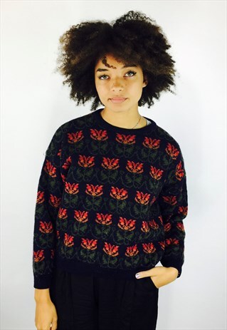 GORGEOUS FLORAL KNITTED JUMPER